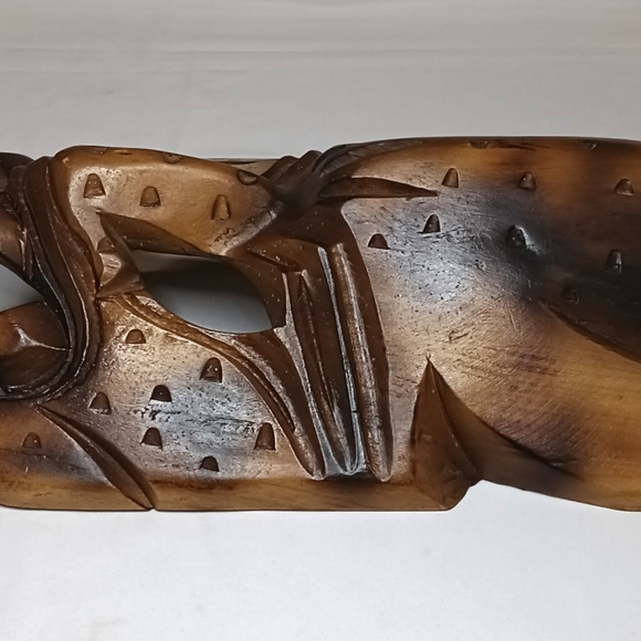 Vintage Wooden Tribal Mask MADE IN PHILIPPINES - Picture 3 of 8